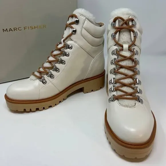 New In Box Marc Fisher Women's Mallie3 Leather Combat Boots Size 9 - Picture 4 of 9